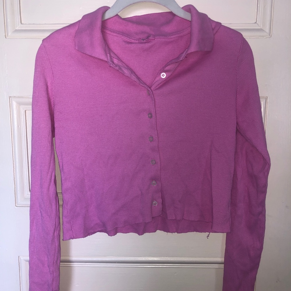 Brandy Melville collared pink shirt